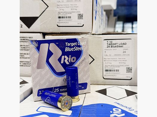 RIO Target Blue Steel 24g 12/70 2.5mm | Trap Steel Shot Sporty - €95.00 per 250 Shots - TRAP STEEL