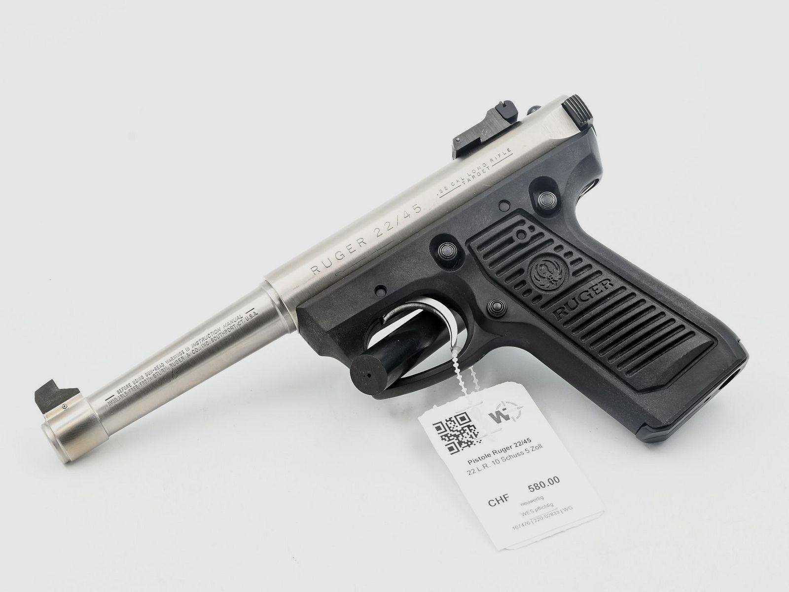 Pistole Ruger 22/45, .22 LR, 5″ Lauf, 10 Schuss, Bild 1 von 3