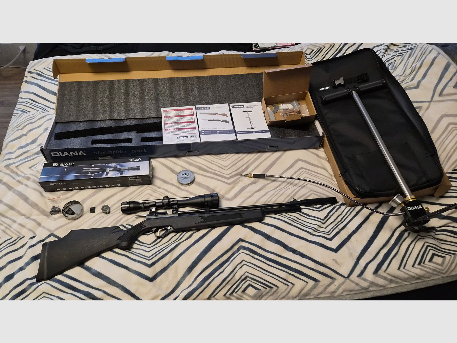 DIANA Stormrider Kaliber 4.5 mit Zielfernrohr und Pressluftpumpe