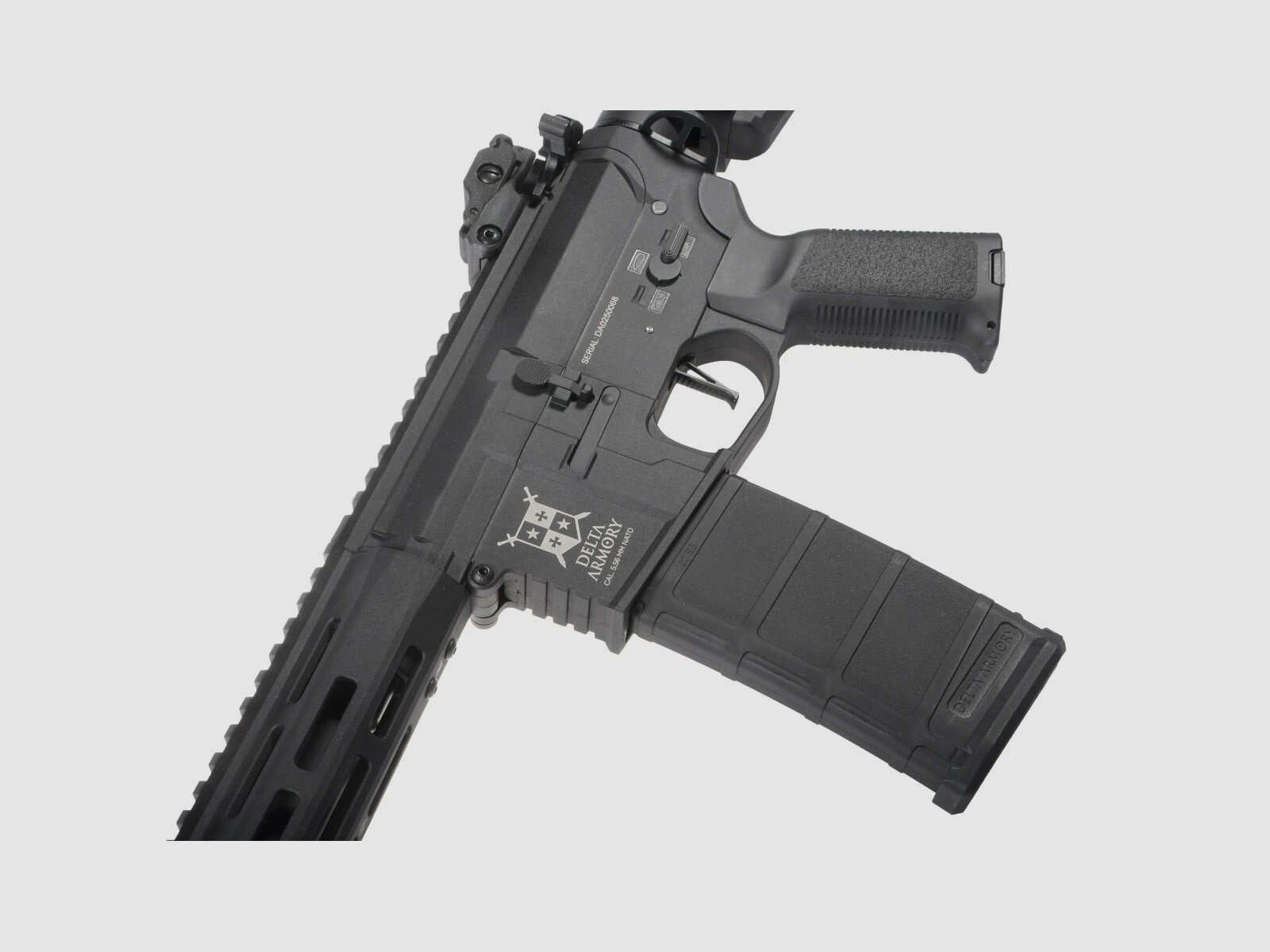 Delta Armory M4 AR15 M-LOK 10 Zoll CHARLIE GATE PULSAR HPA Airsoft Gewehr in Schwarz