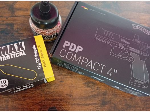 Walther PDP Compact 4" Luftpistole .177 Stahlrundkugel Co2 mit Rotpunktvisier und Zubehör