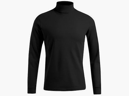OBRAMO Rollkragen Pullover Schwarz L