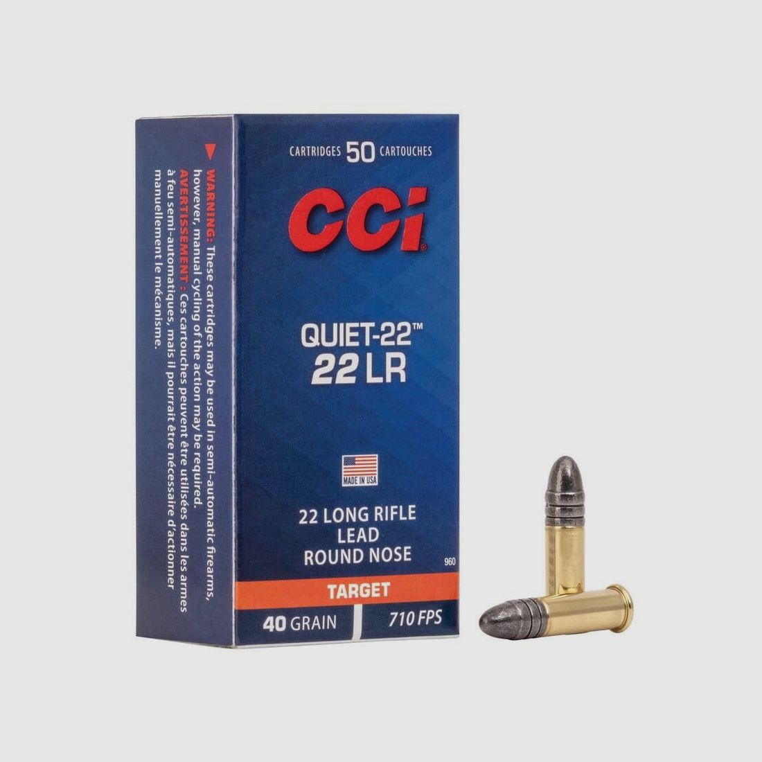 CCI Quiet .22lr LRN 45 grs. 50 pcs.