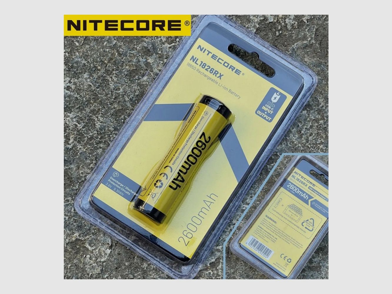 Nitecore - NL1826RX avec prise USB-C - Batterie Li-Ion rechargeable 3,6V 2600mAh, image 1 sur 2
