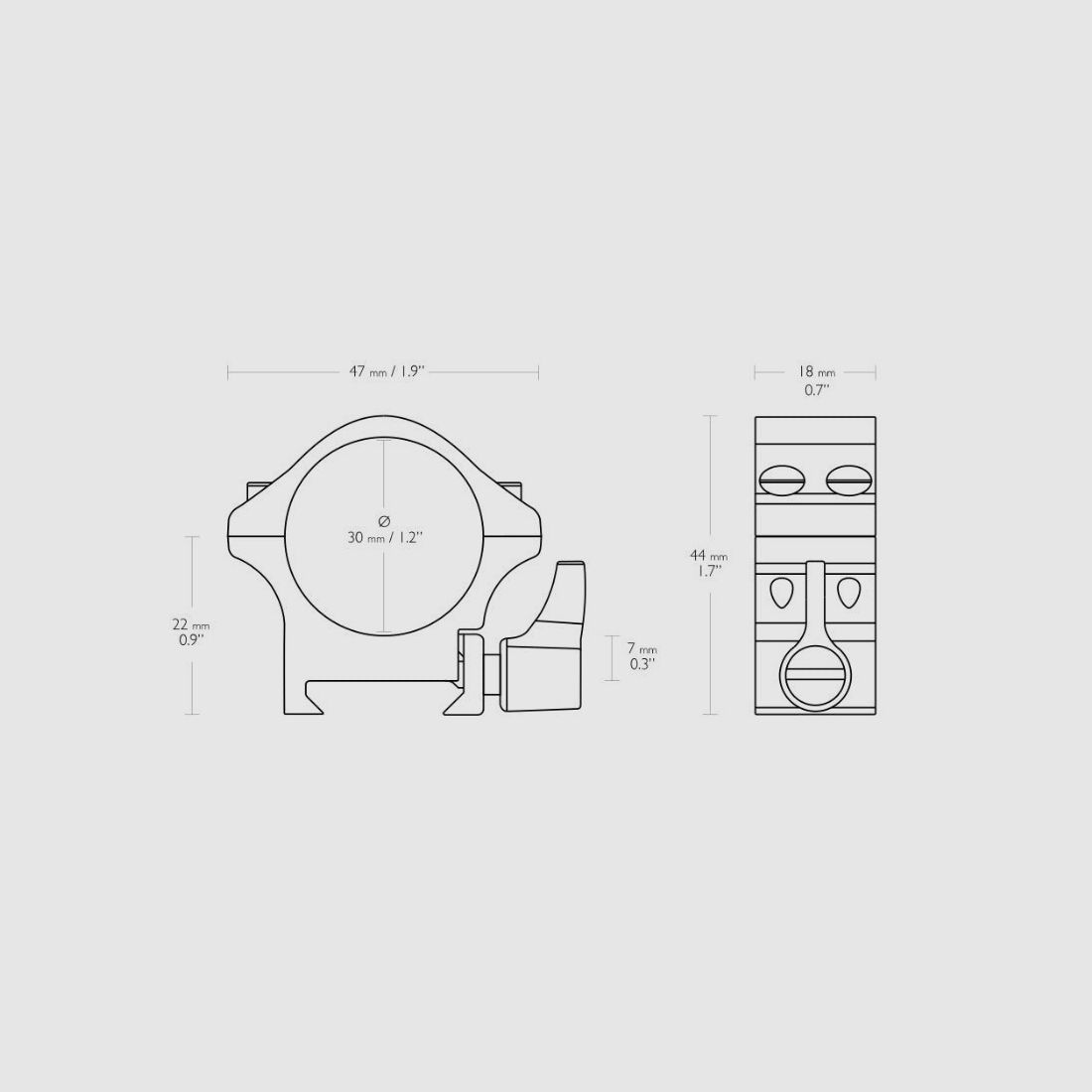Hawke Professional Steel Ringmontagen 30mm / Picatinny / Niedrig, Bild 2 von 2
