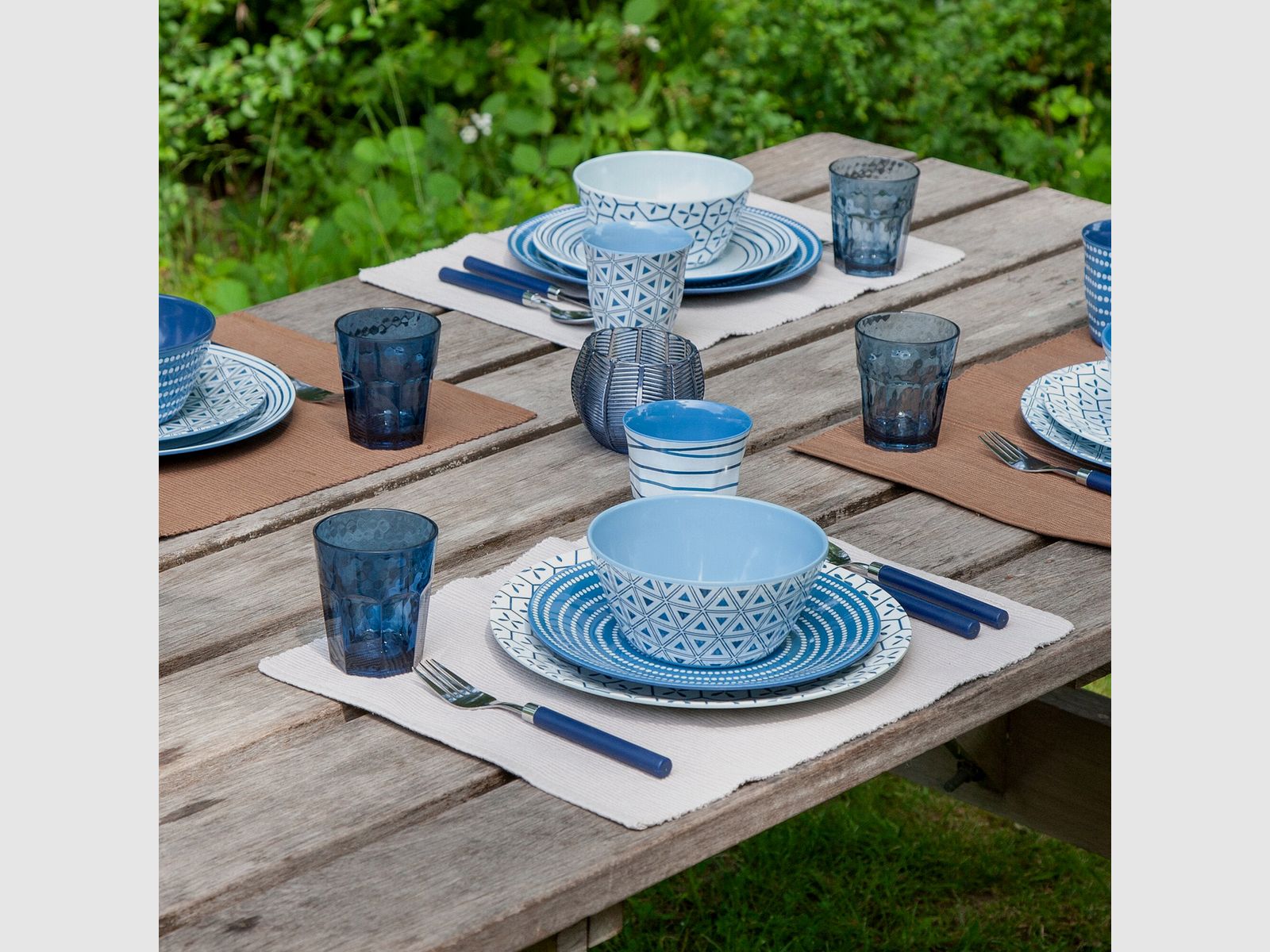 Dinnerware Set Mix & Match, 16-piece, blue/white, image 6 of 24