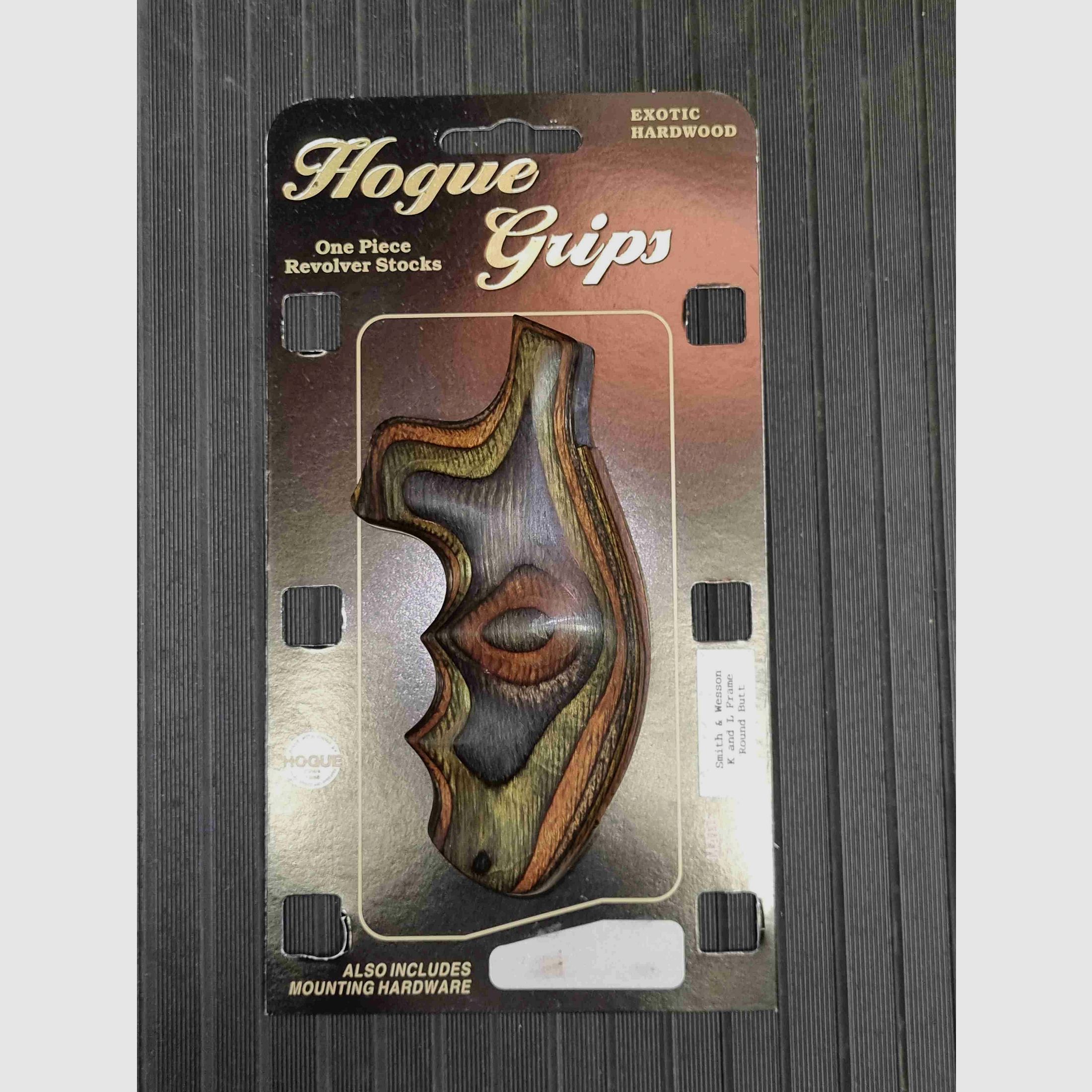 Hogue Exotic Hardwood Revolver Griff für S&W Revolver mit K und L Rahmen und Round Butt (Modell 10, 12, 13, 19, 64, 65, 66, 547, 581, 586, 681, 686, etc.)