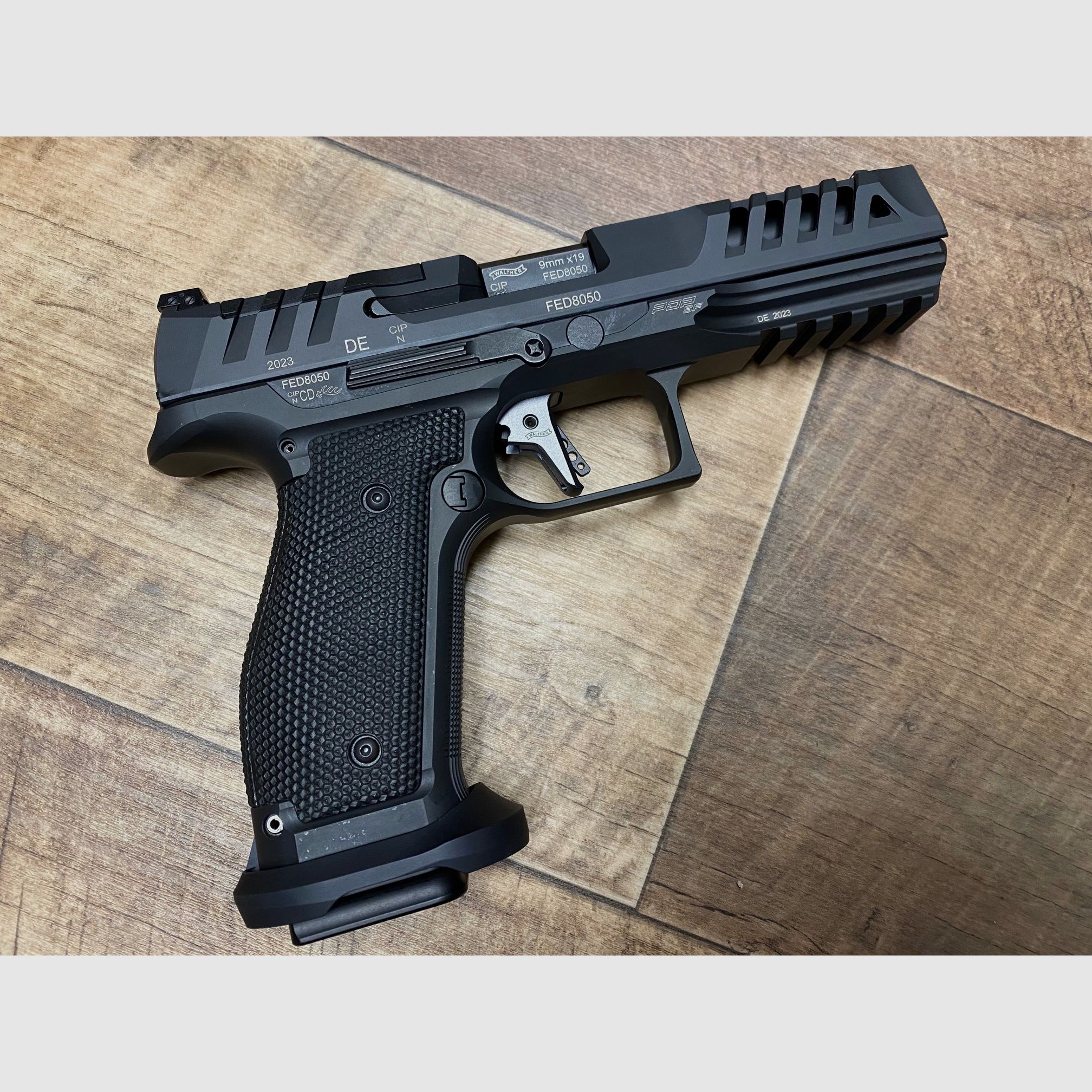 Walther PDP Marco de acero Match FS 5.0 pulgadas OR listo para óptica 9mm Luger disponible de inmediato