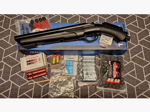 T4E TS 68 / HDS 68 Premium Paket mit Exportventil, Munition, CO2, Schrotshells, Pfeilen u.a. Neu!