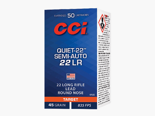CCI C/22LR Quiet-22 Semi Auto 45 grains – Boite de 50