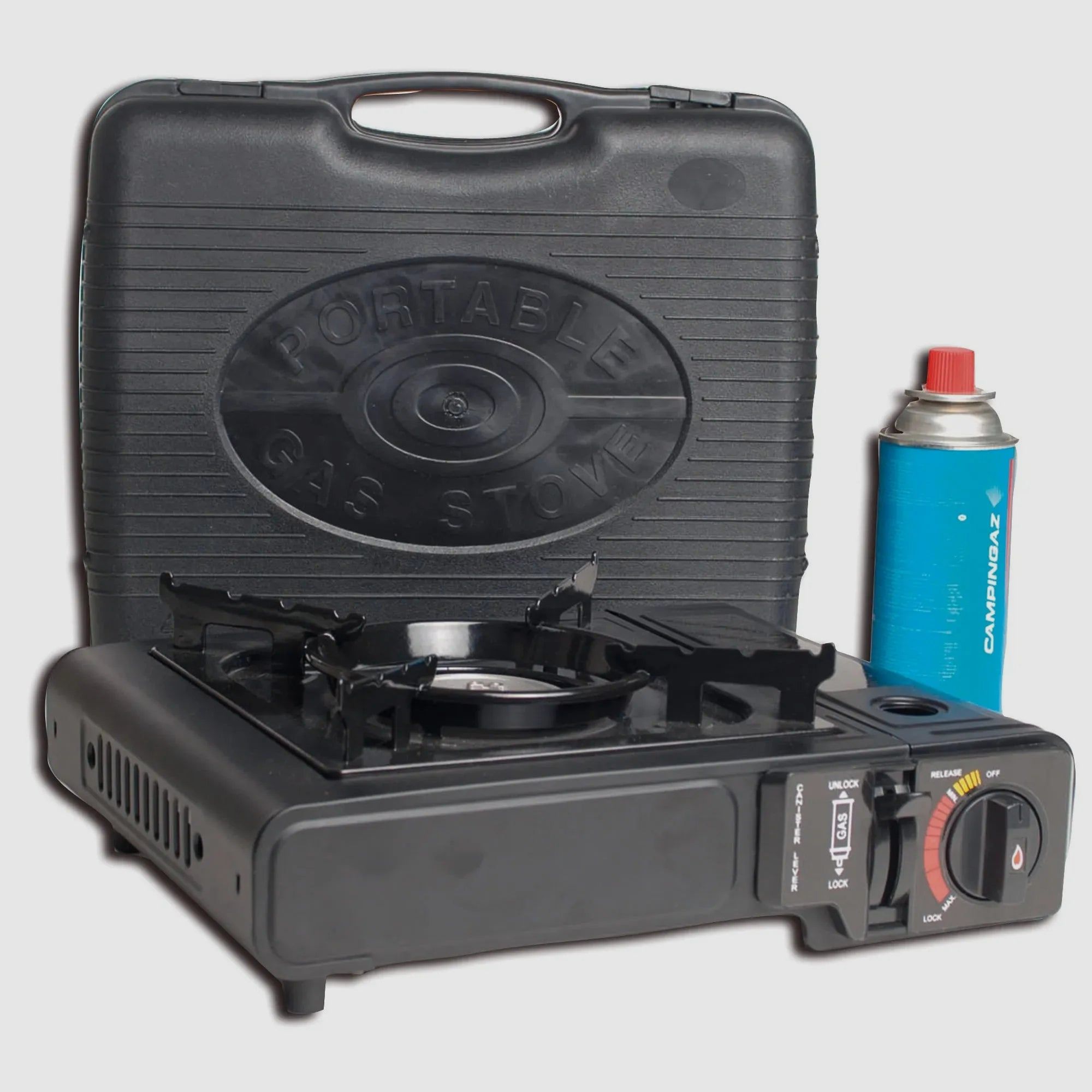 Diverse Camping-Gaskocher mit Piezo-Zündung für Butangas