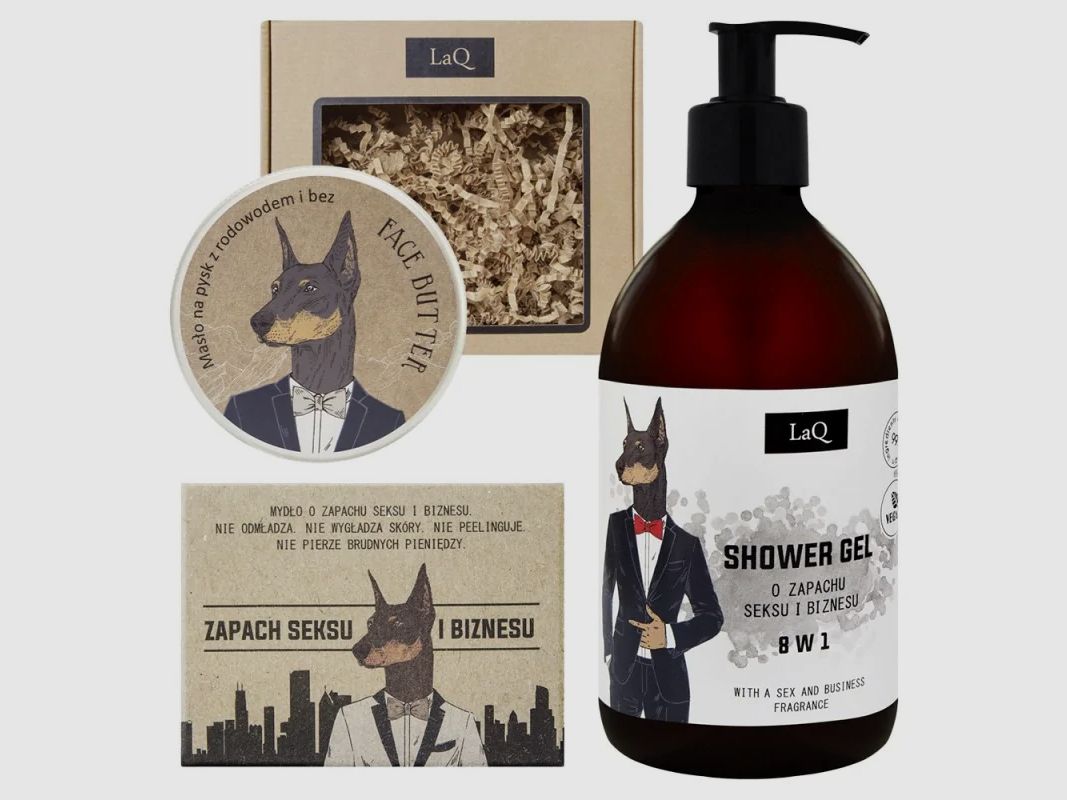 LAQ Cosmetic set - Dobermann - Gel 500 ml + Boter 50 ml + Zeep 85 g