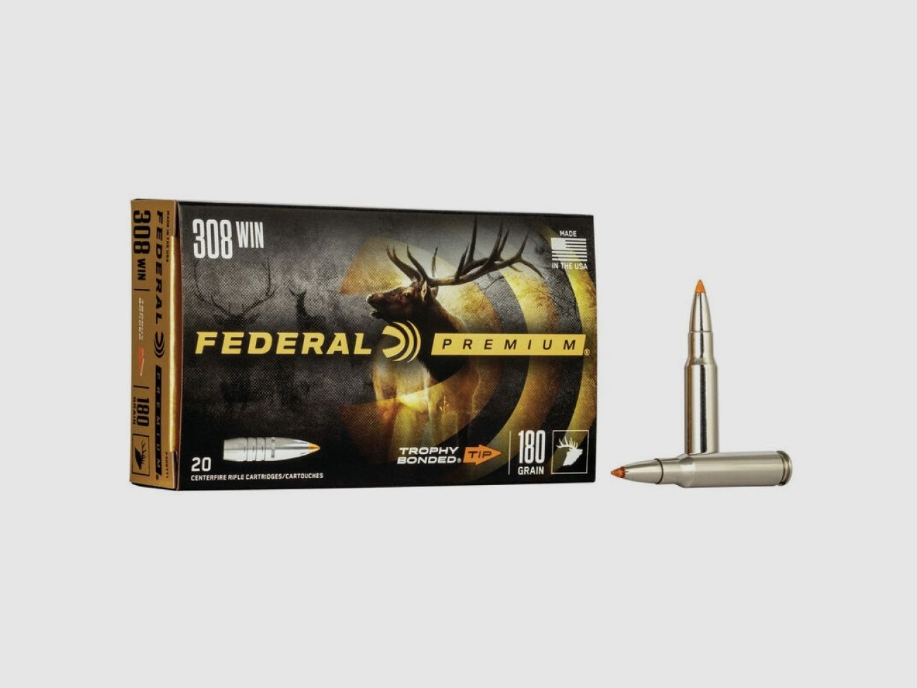 308 Winchester Federal 180 gr Nosler Ballistic Tip VE20