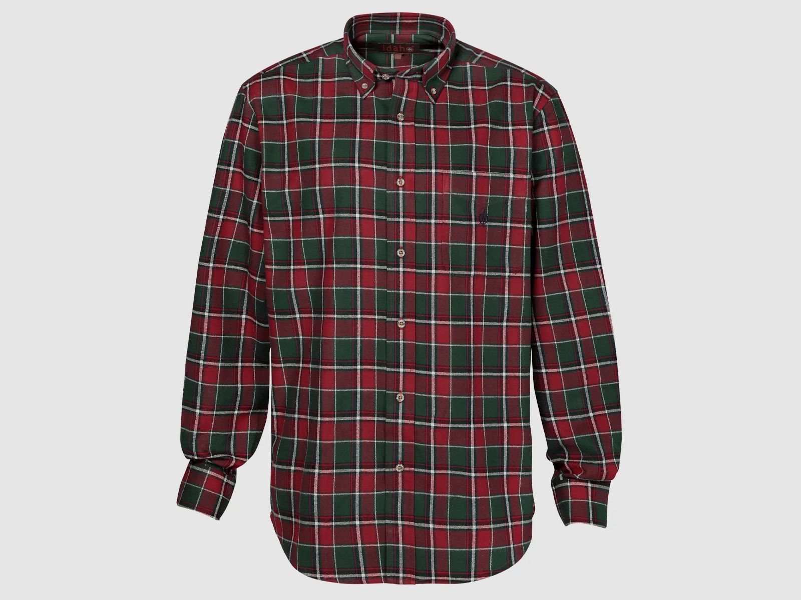 Camisa de franela Idaho (a cuadros rojo-verde)