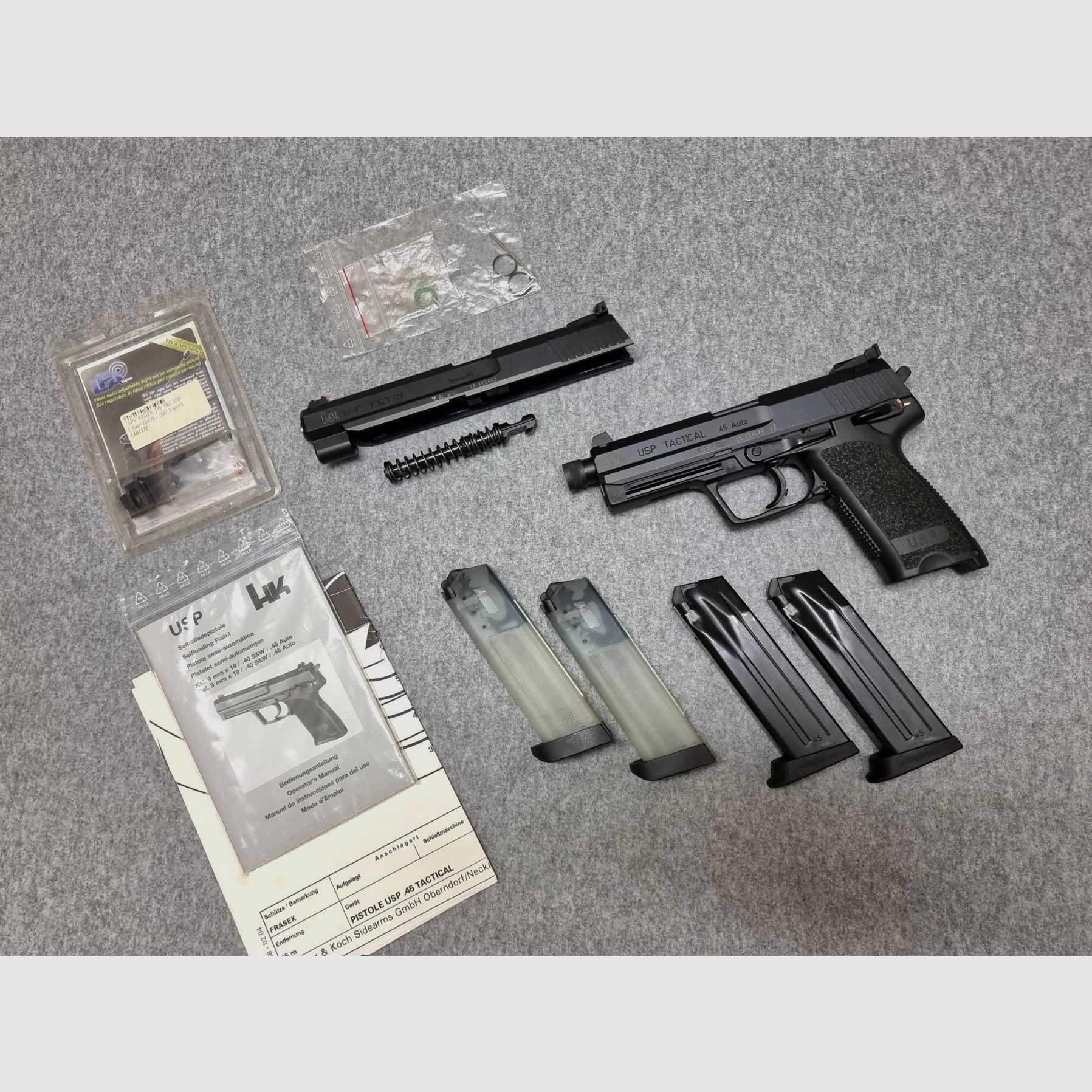 SET: Heckler&Koch USP Tactical Pistool .45 ACP met verwisselsysteem Expert 9mm Luger - H&K HK