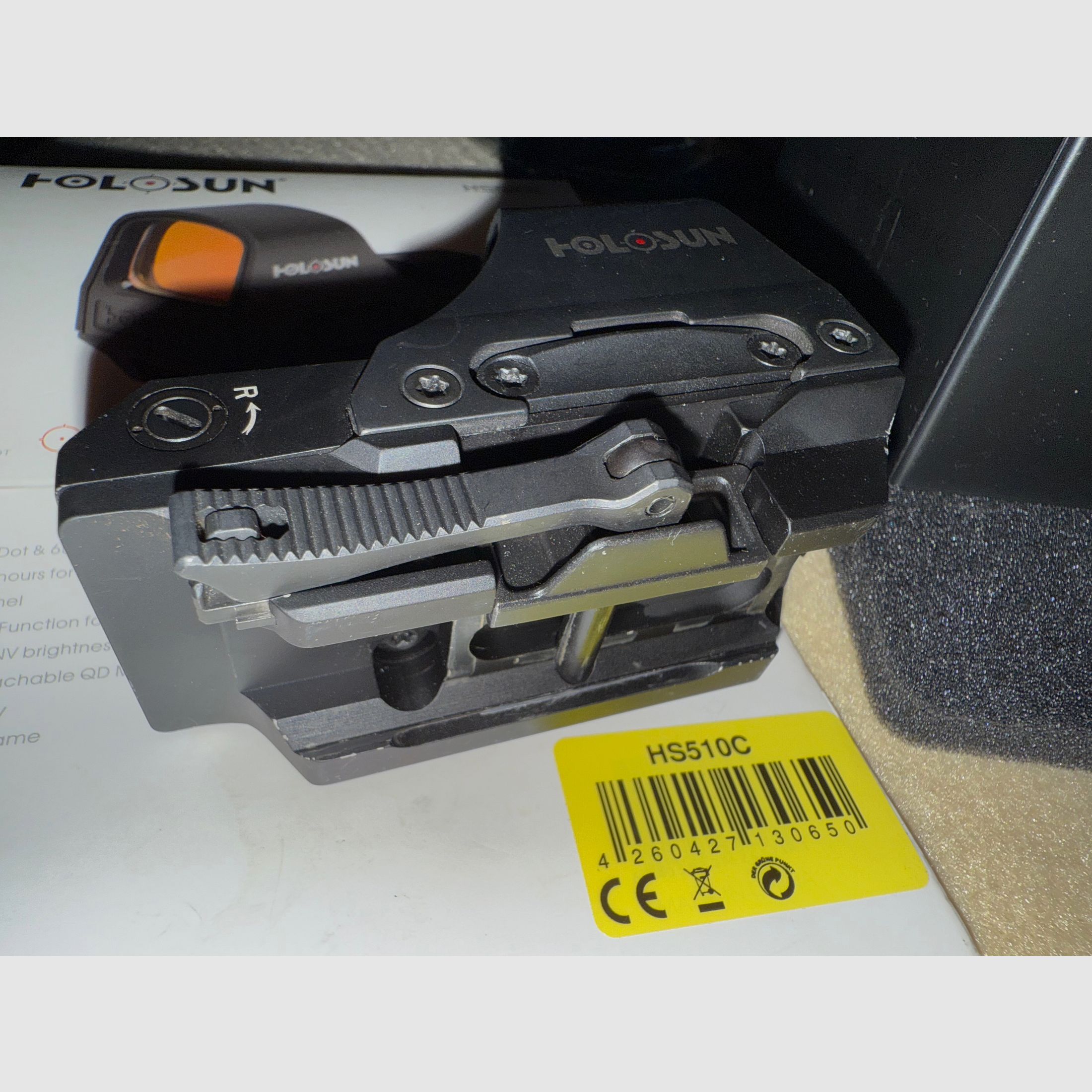 HOLOSUN HS510C mit Picantinny Adapter komplett mit Box