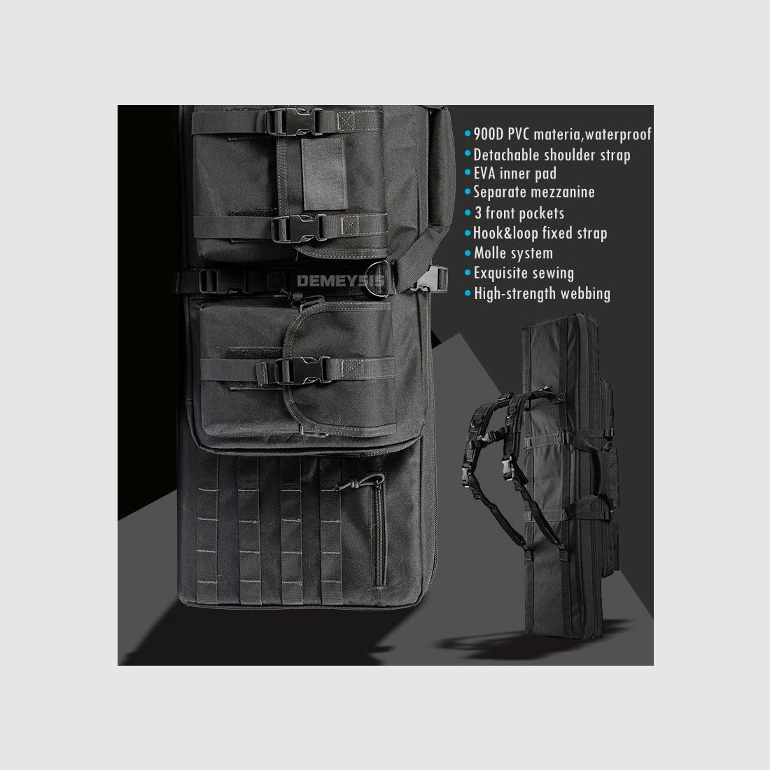 <Tekst>Tactische MOLLE-wapentas voor 2 geweren – 600D Oxford – Rugzak & tas – 95 cm / 116 cm – Airsoft, jacht, schietsport</Tekst>