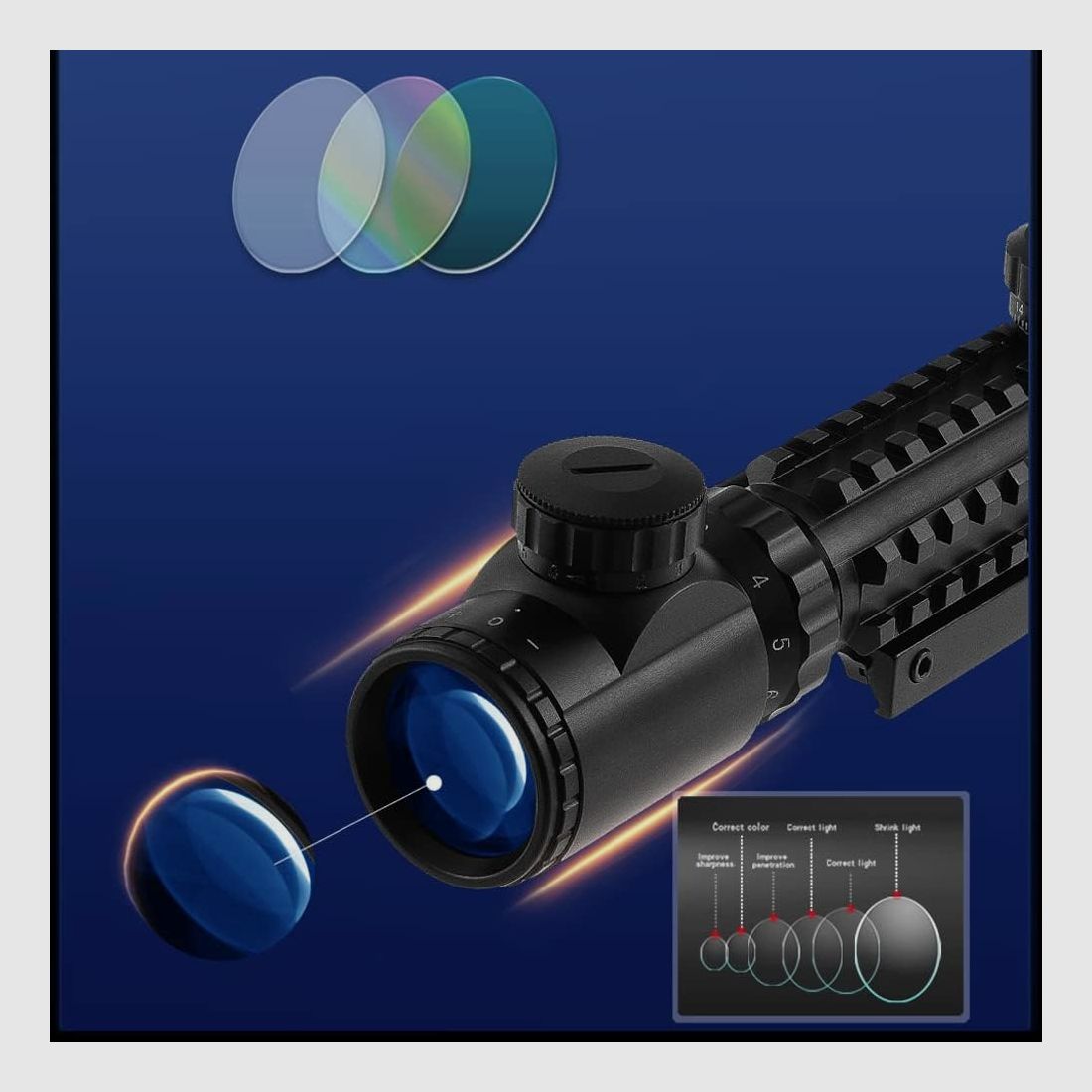 3-9x32 Scope, Jagdzielfernrohr, für Jagd, Ziel, eingebaute 11 / 22 mm Schiene