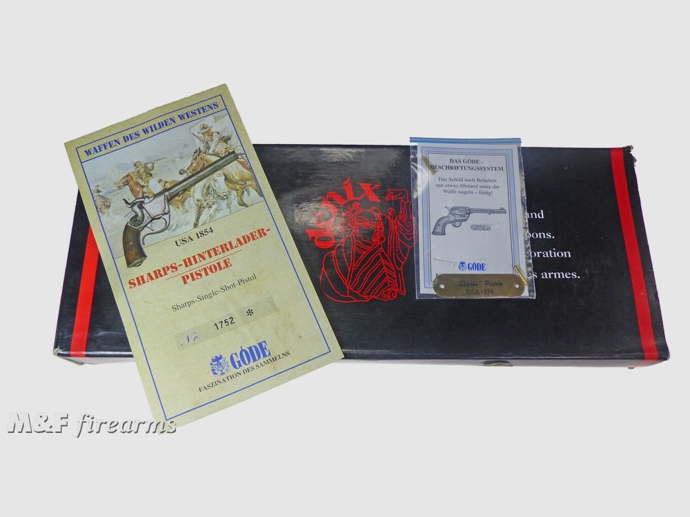 Sharps Hinterlader Pistole M 1852 mit GÖDE Zertifkat Hersteller DENIX #1752