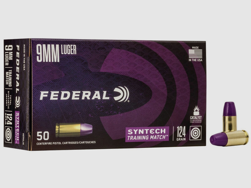 Federal Syntech Training Match 9mm Luger 124GR SJFN 50 cartridges