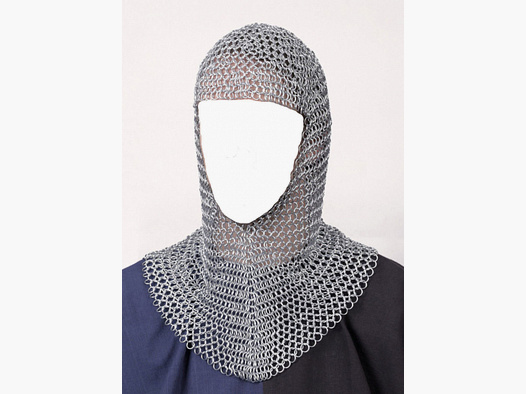 Kettenhaube mit verzinkten unvernieteten Stahlringen