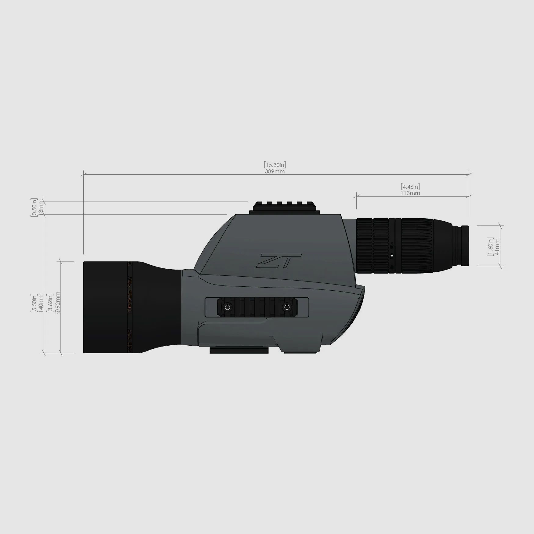 ZEROTECH Trace™ ADV 20-60x80 Spotting Scope OSR FFP MRAD, Bild 11 von 13