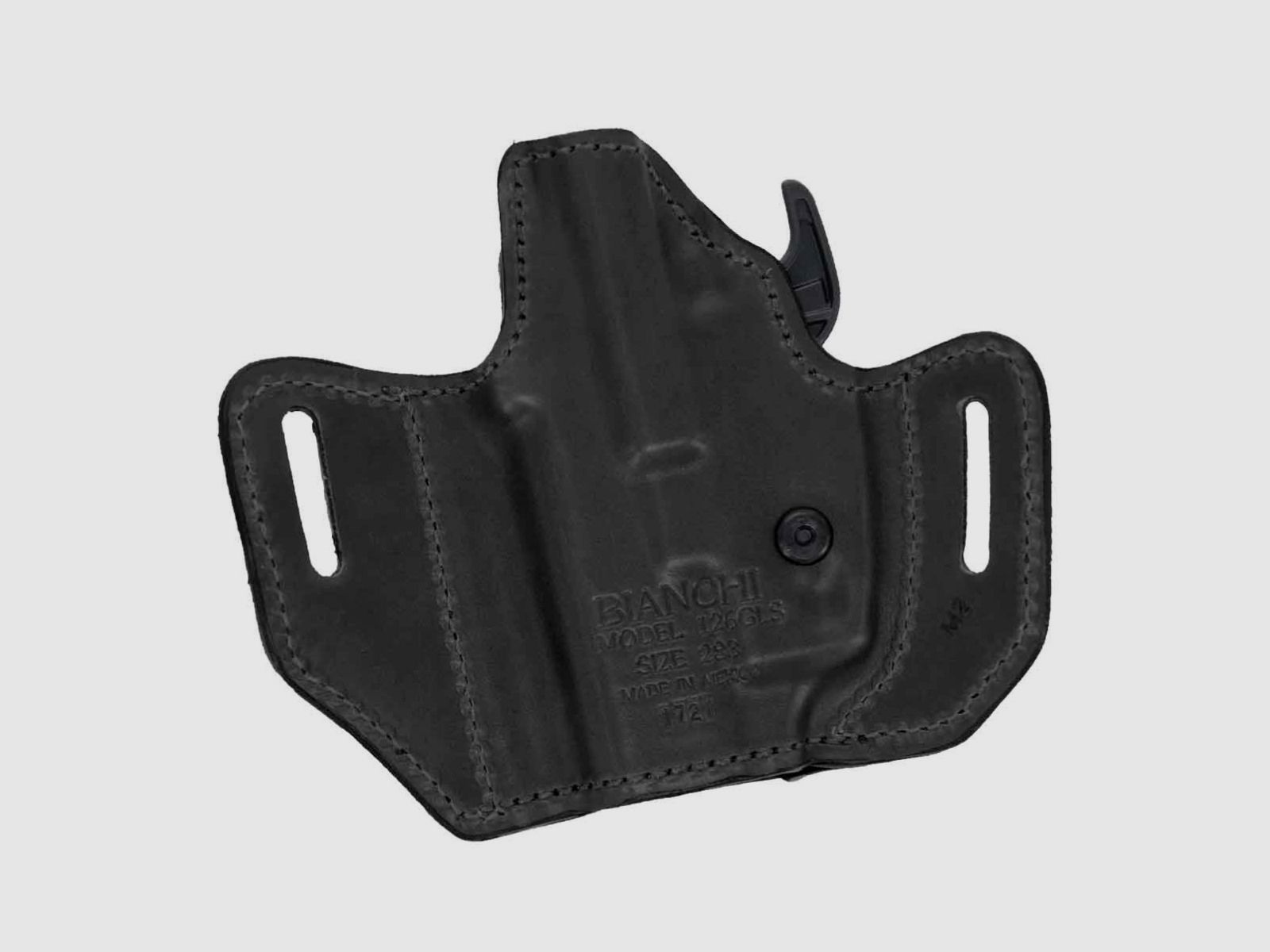 BIANCHI® 126GLS Leder Gürtelholster RDS 183* Glock 26/27/30/30S/33/39,H&K P2000SK/P30SK,S&amp;W M&amp;P Shield/Compact,Walther P99C DAO/QA/AS/PPS 9mm,.40-Schwarz-Links