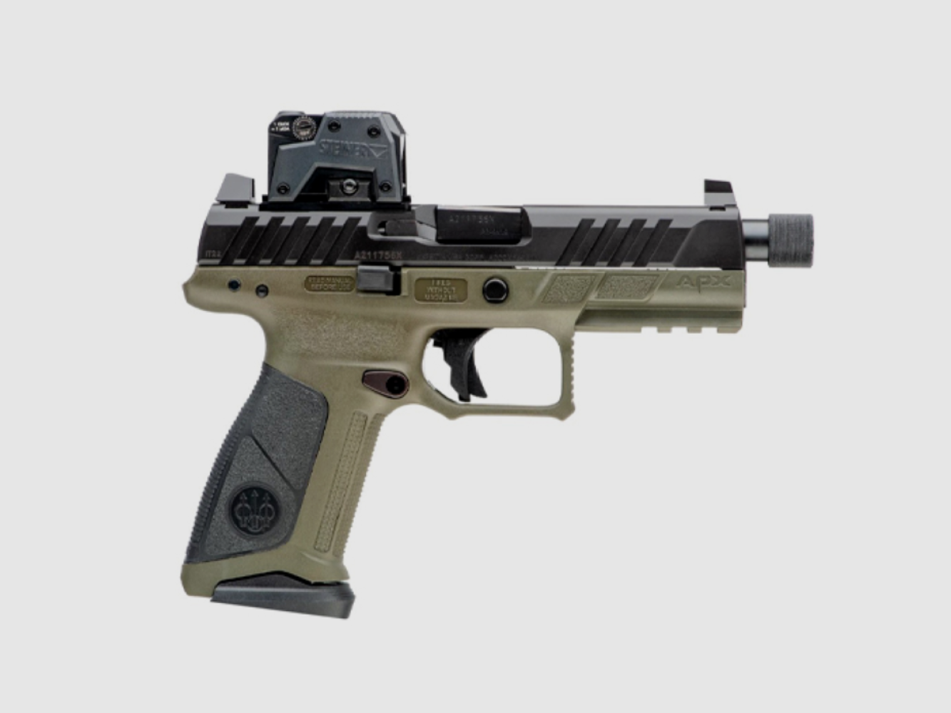 Beretta APX A1 Tactical OD Green, RDO Ready, 9x19, 17 Schuss, MT 1/2"x28 (Optik nicht inklusive)