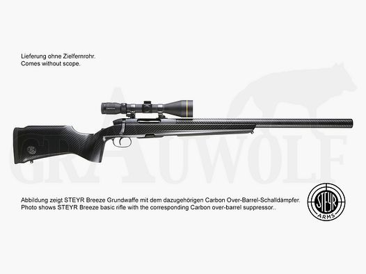 Steyr Mannlicher Breeze SM12 Carbon .308 Win Repetierer für Over-Barrel Schalldämpfer Lauflänge 40,7 cm