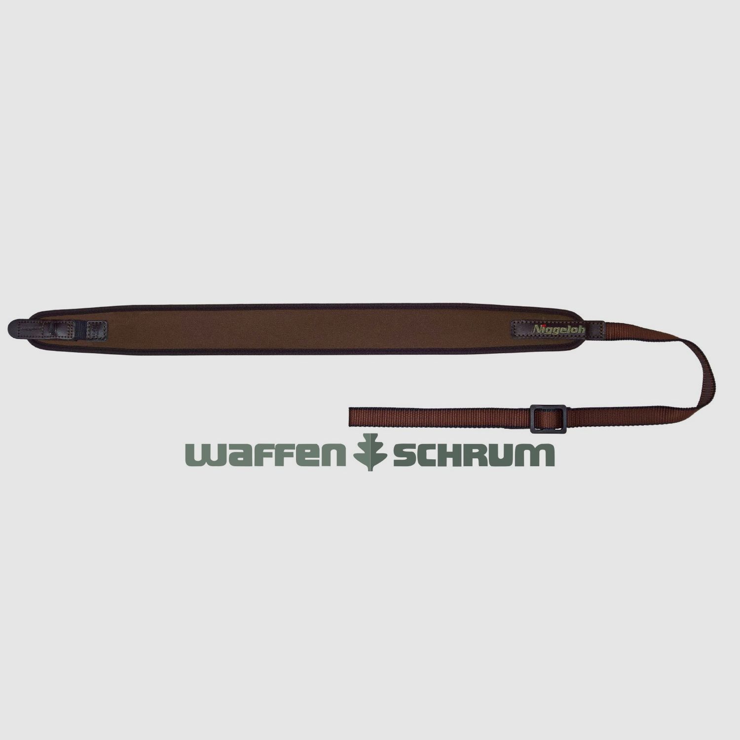Sangle de fusil Niggeloh universelle en néoprène - marron avec attache rapide