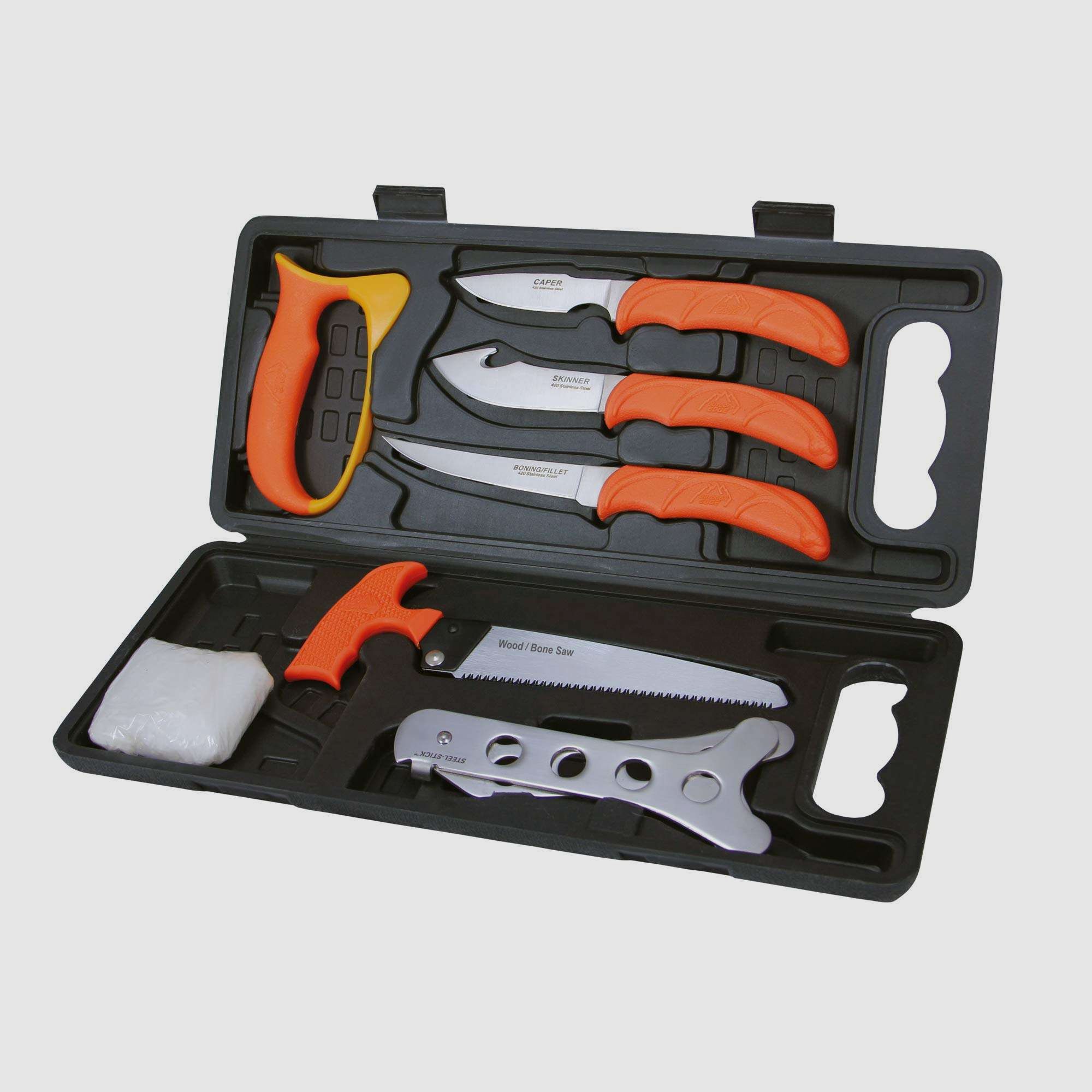 Wild-Pak Waidbesteck im Koffer f. Jger Knochensge Aufreihaken