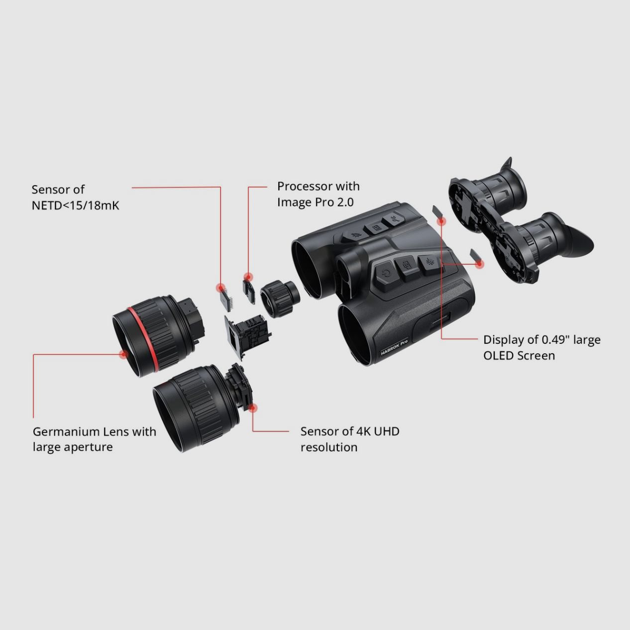 Hikmicro Habrok Pro HQ50LN Jumelles thermiques et de vision jour/nuit (940 nm), image 2 sur 15