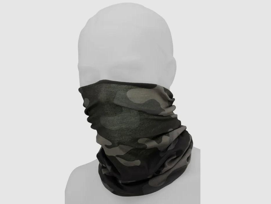 Multifunctional cloth (tube scarf) for head, face, neck - One size - Dark camouflage