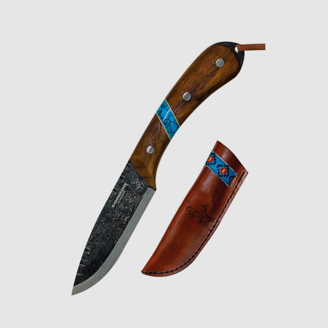 Blue River Outdoormesser mit Schalen aus Walnussholz