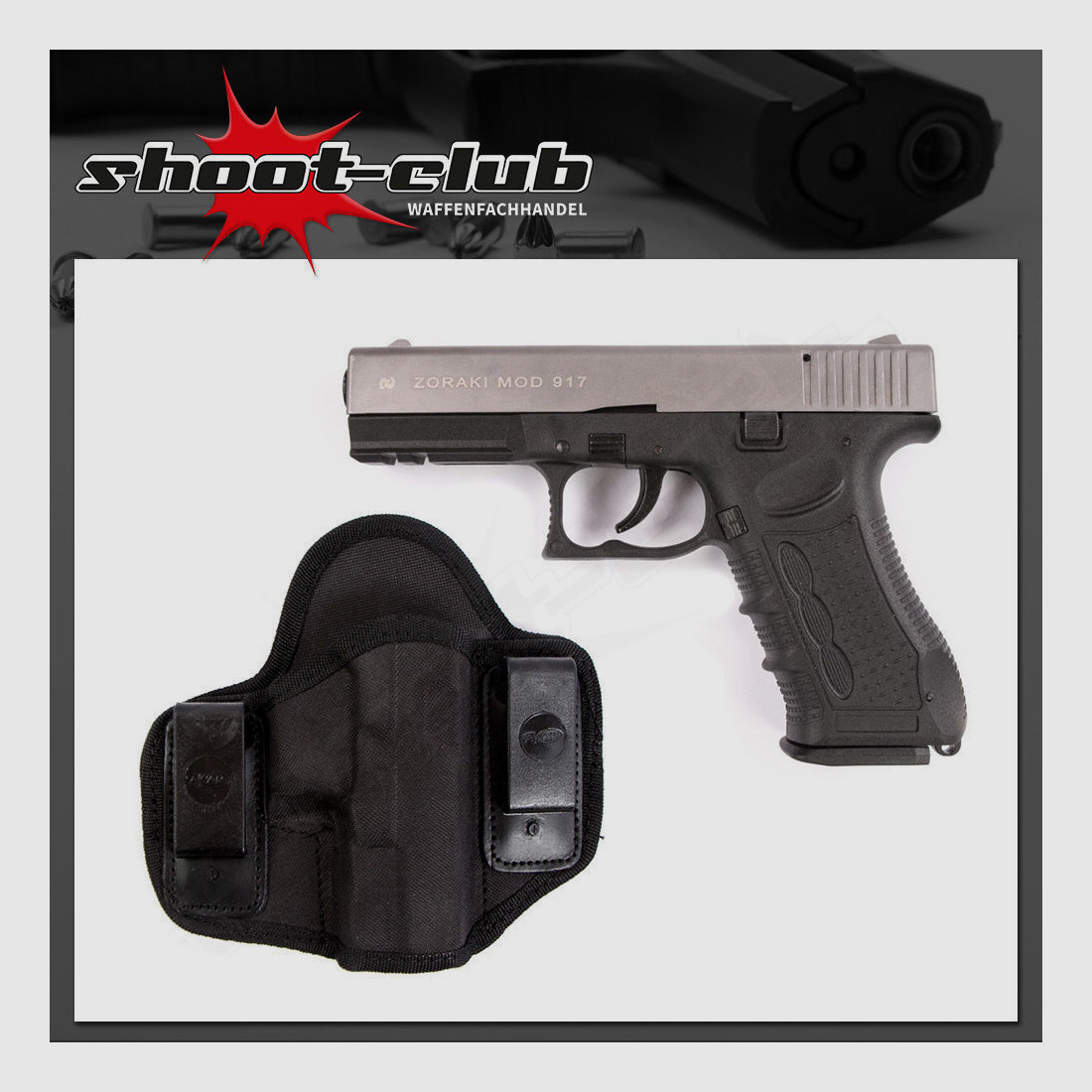 Zoraki 917 Schreckschuss 9 mm P.A.K. inklusive Holster