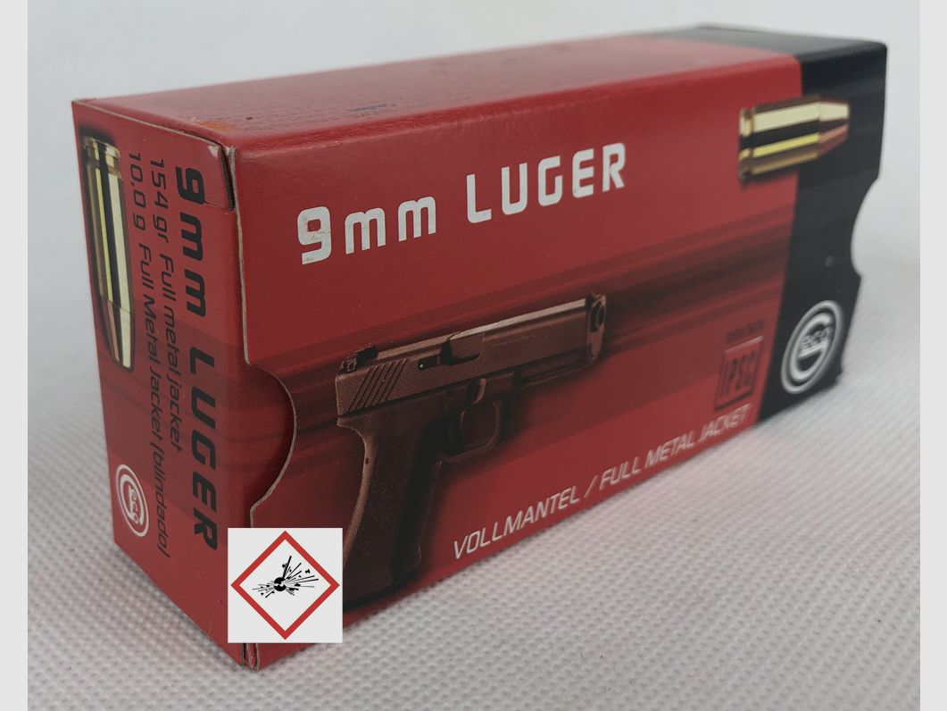 Geco pistol cartridge 9 mm Luger VM 154grs