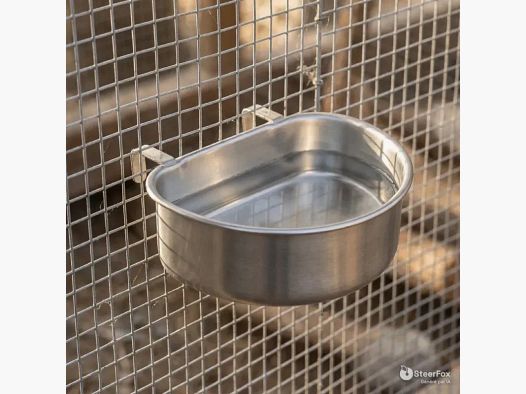Comedero-bebedero semicircular galvanizado 0,4 L