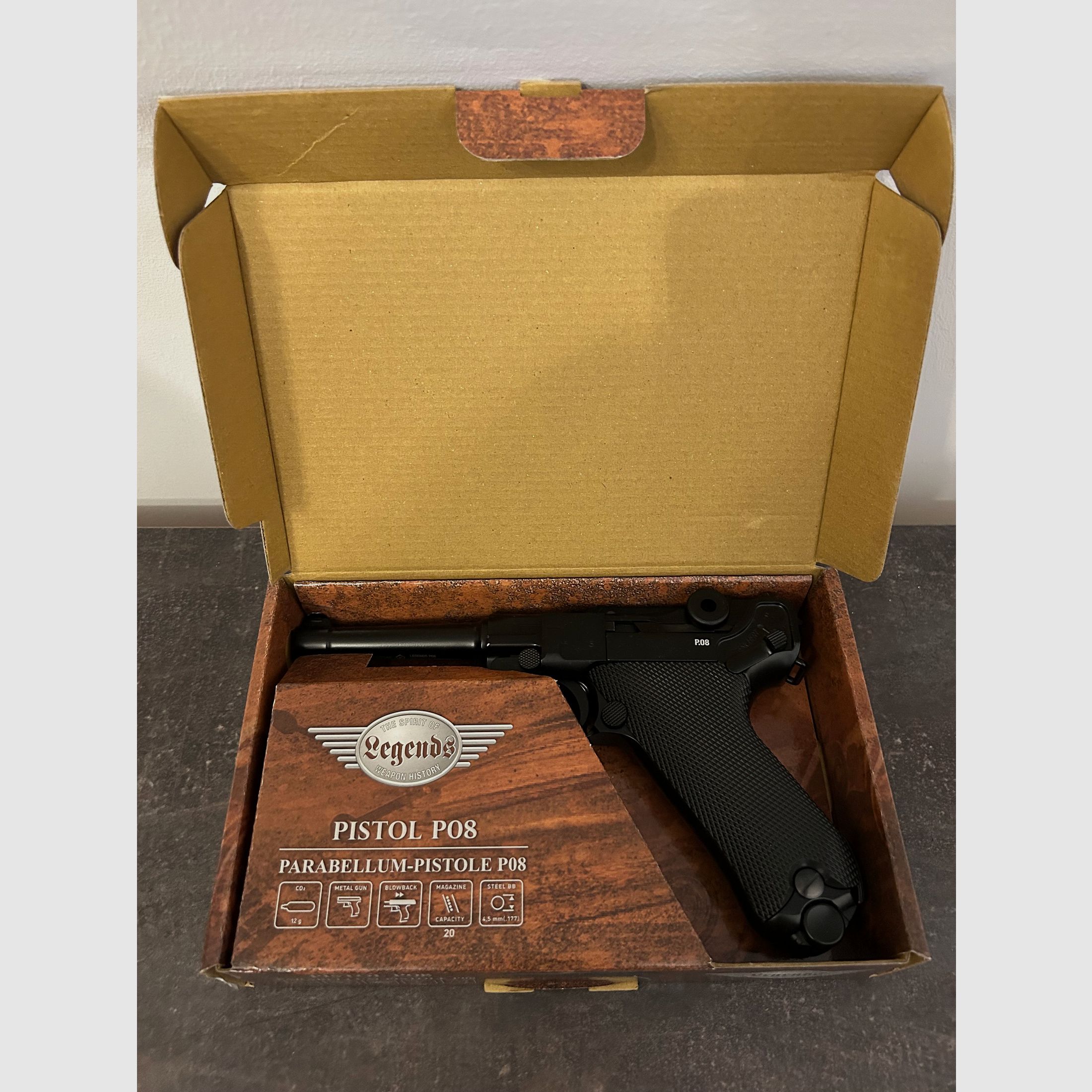 Luger P08 Co2 BLowback (Parabellum P08) 4,5mm BB