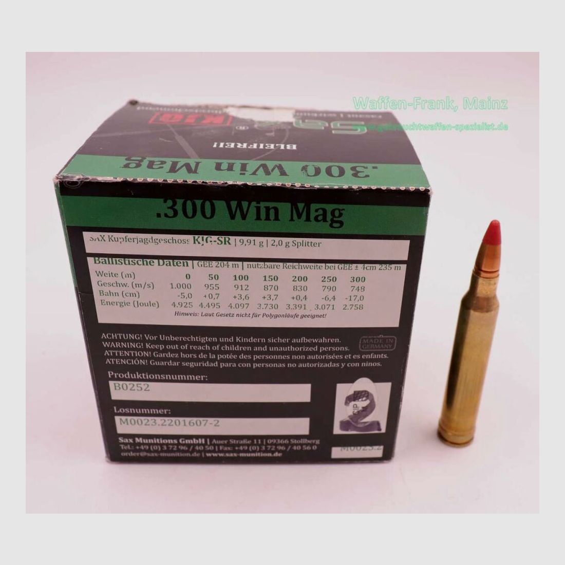 Sax munizioni cartucce per fucile .300WinMag