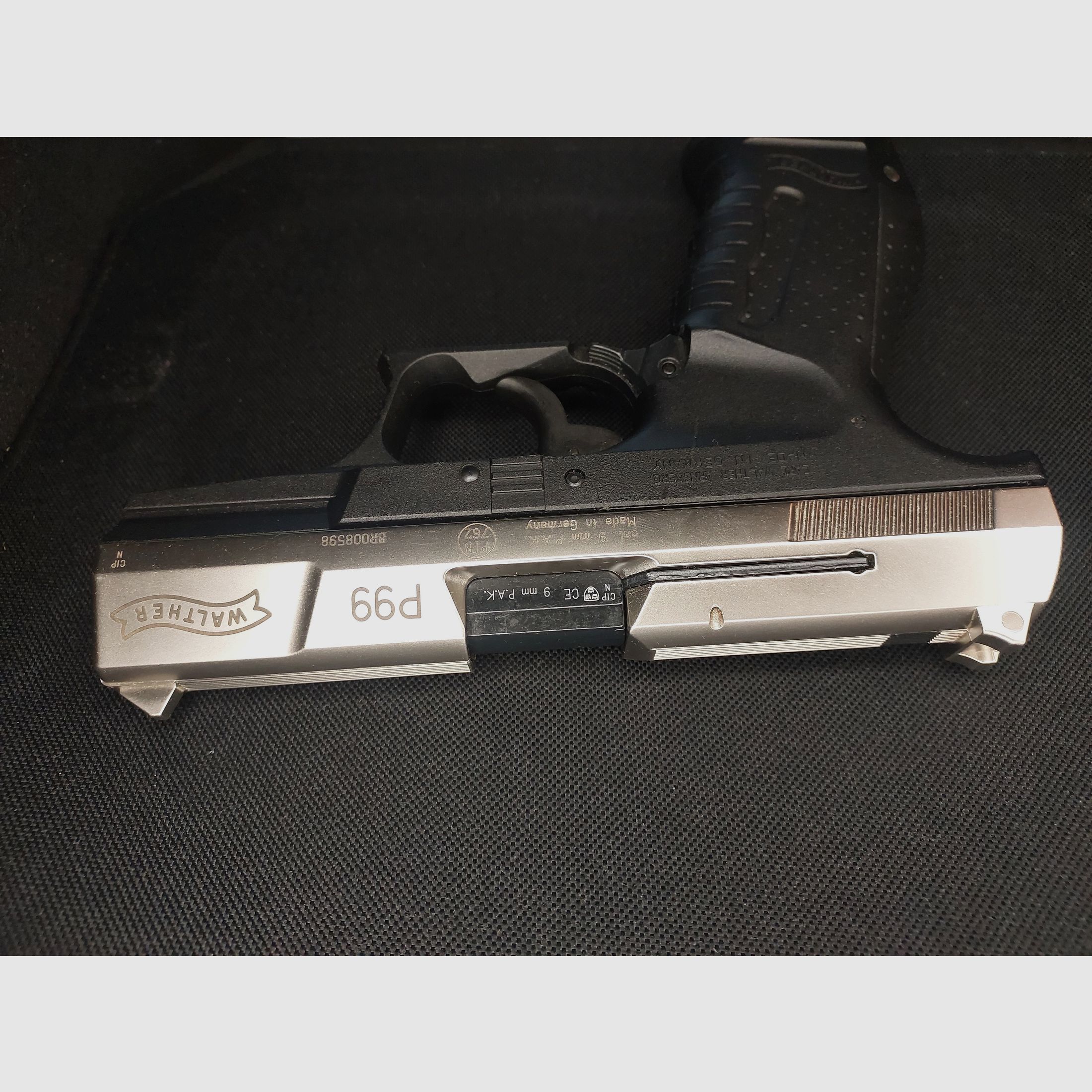 Pistolet d'alarme Walther P99 9mm P.A.K. bicolore Nickel (PTB 762) P 99