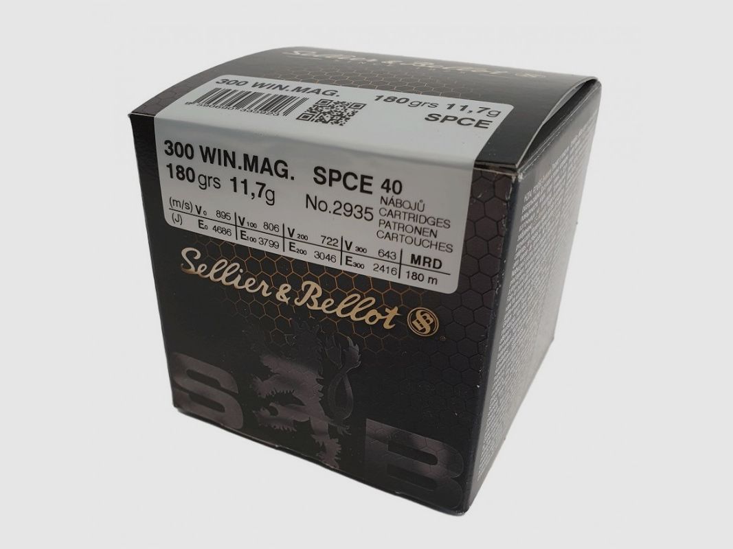 40 Patronen S&B Kal. 300 Win Mag 180gr SPCE