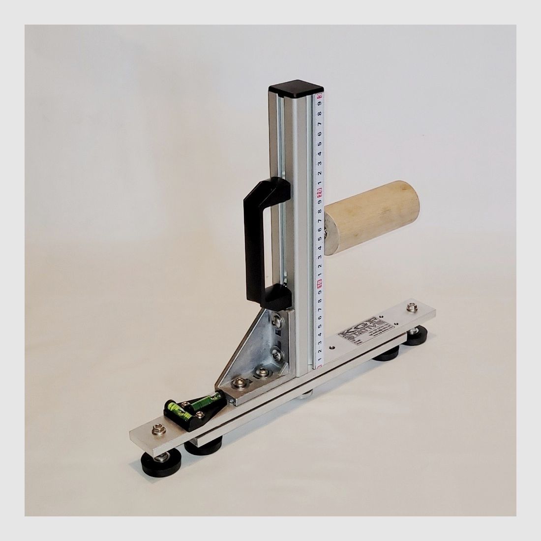 KGF Auflagestativ - Auflageständer Alu X-300-Pro mit Buchenholz-Auflage, klappbar, Waage, Griff und Maßband