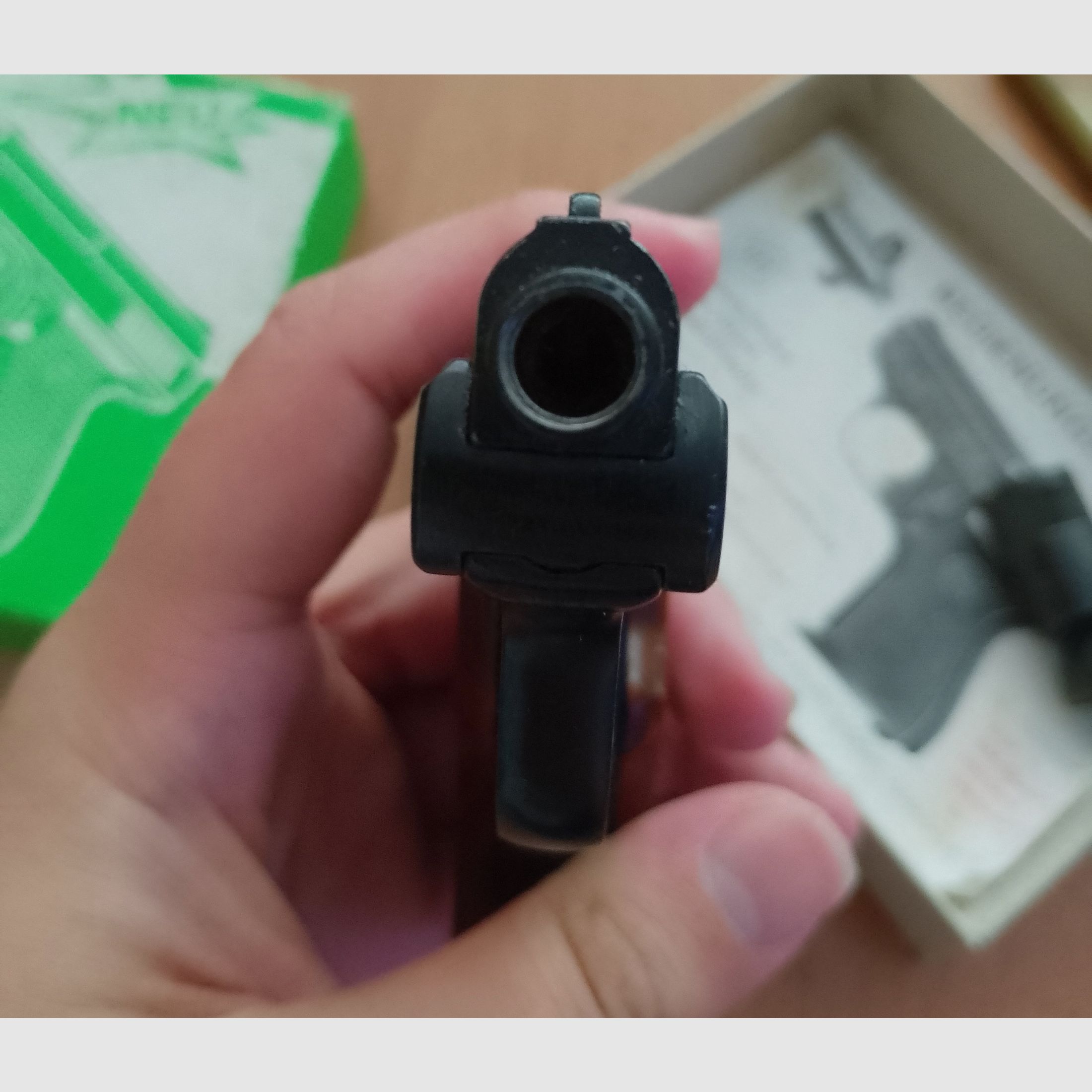 Alte Rhöner SM 15 Kal. 8 mm Knall im PTB 83/2 mit Verpackung!