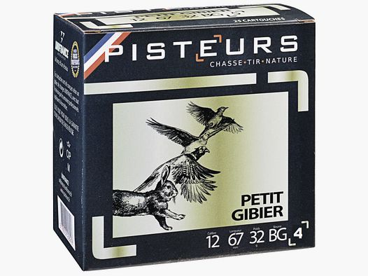 CARTOUCHES PISTEURS PETIT GIBIER CAL.12/67 N° 4 32 G BOURRE GRASSE BTE 25