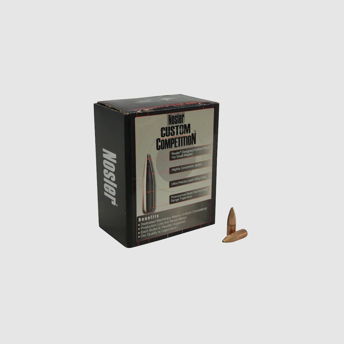 Balle Nosler Custom Competition 6,8mm/.277 115GR HPBT 100 pièces