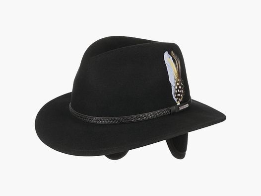 Stetson Valcosa Vitafelt muts met oorflappen zwart