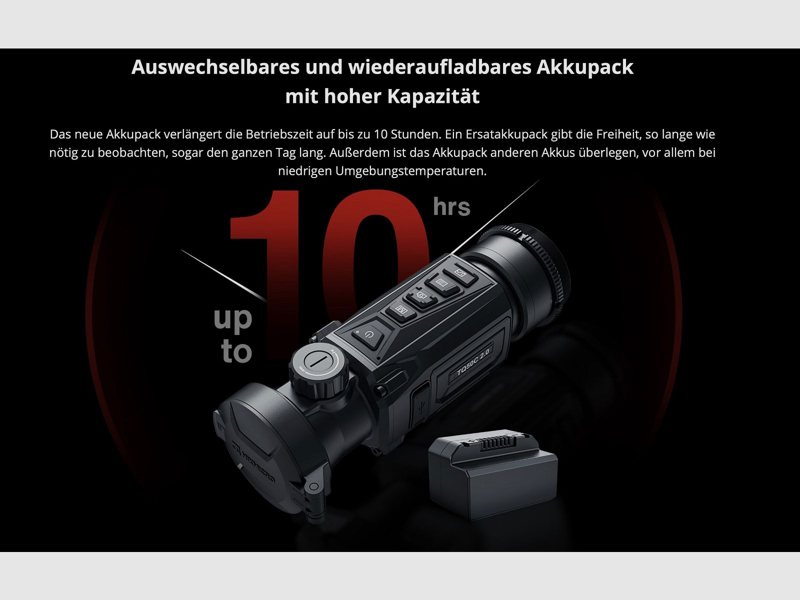 Hikmicro 50-2-083 Clip-On Thunder TE19C 2.0 Wärmebildvorsatzgerät 256x192 Pixel 12µm weniger als 35