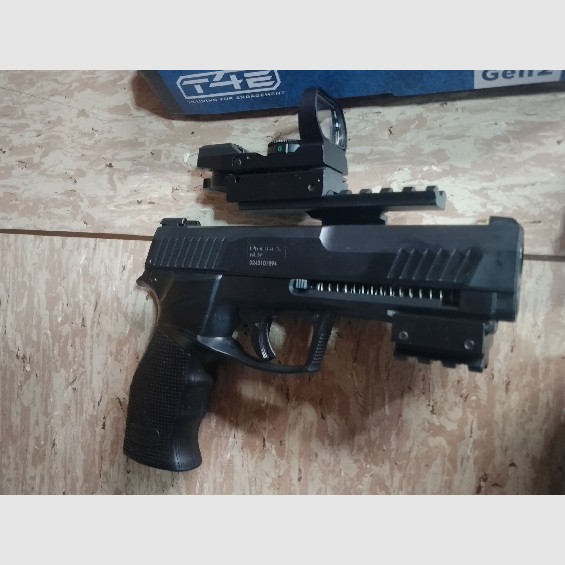 Hdp50 Tp50 T4E RAM .50  Gen 2 mit Visier Rot Grün Punkt Top Mount Scope + CO2 Kapseln und Rubberballs neu 