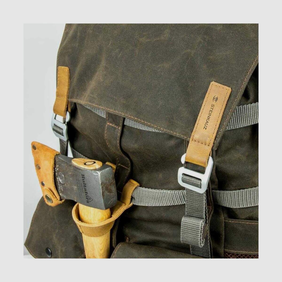 STEINKAUZ Sac à dos en Waxcotton "Bushmann", Wax-Olive, image 7 sur 13