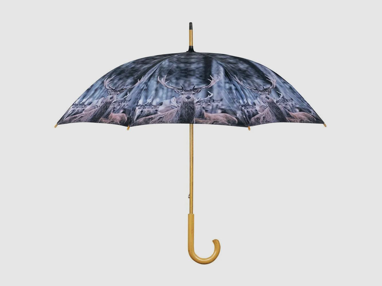 Regenschirm Hirsch mit Holzgriff